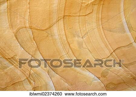 Stock Image - "Patterns in the sandstone of the Hickman Bridge, Hickman Bridge Trail, Capitol Reef National Park, Utah, Southwestern USA". Fotosearch