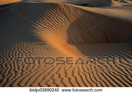 "Patterns of the sand dunes of the Wahiba Sands desert, also known as Ramlat al-Wahiba or Sharqiya Sands, in evening light, Hawiyah, Ash Sharqiyah, Oman, Asia" View Large Photo Image Stock Image - "Patterns of the sand dunes of the Wahiba Sands desert, also known as Ramlat al-Wahiba or Sharqiya Sands, in evening light, Hawiyah, Ash Sharqiyah, Oman, Asia". Fotosearch