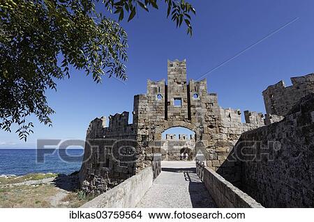 "Paulus Gate or Agios Pavlos Gate, medieval fortress complex, historic town centre, Rhodes, Island of Rhodes, Dodecanese, Greece, Europe" View Large Photo Image Picture - "Paulus Gate or Agios Pavlos Gate, medieval fortress complex, historic town centre, Rhodes, Island of Rhodes, Dodecanese, Greece, Europe". Fotosearch