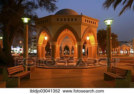 "Pavilion in a park at dusk, Al Ain, Abu Dhabi, United Arab Emirates, Asia" View Large Photo Image Stock Image - "Pavilion in a park at dusk, Al Ain, Abu Dhabi, United Arab Emirates, Asia". Fotosearch