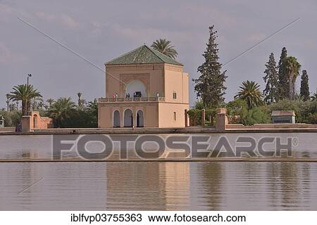 "Pavilion in the Menara Gardens or Jardin de la Menara, UNESCO World Heritage Site, Marrakesh, Marrakesh-Tensift-El Haouz region, Morocco, Africa" View Large Photo Image Stock Image - "Pavilion in the Menara Gardens or Jardin de la Menara, UNESCO World Heritage Site, Marrakesh, Marrakesh-Tensift-El Haouz region, Morocco, Africa". Fotosearch