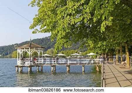 Stock Photograph - "Pavilion on the lakeside promenade on Lake Constance, Bregenz, Vorarlberg, Austria, Europe". Fotosearch