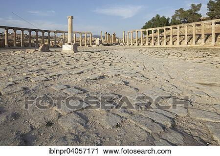 "Paving, oval forum, ancient Roman city of Jerash, part of the Decapolis, Jerash, Jerash Governorate, Jordan, Asia" View Large Photo Image Stock Image - "Paving, oval forum, ancient Roman city of Jerash, part of the Decapolis, Jerash, Jerash Governorate, Jordan, Asia". Fotosearch