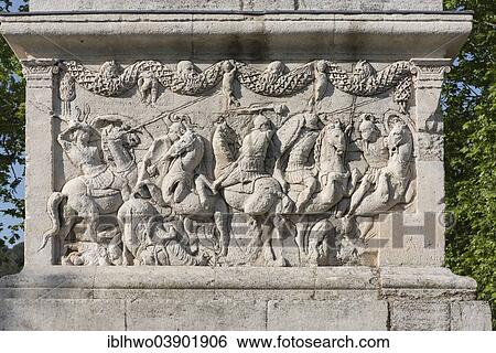 "Pedestal, relief depicting a cavalry battle, mausoleum, cenotaph, ancient Roman city of Glanum, Saint-Remy-de-Provence, Provence-Alpes-Cote d'Azur, France, Europe" View Large Photo Image Stock Photograph - "Pedestal, relief depicting a cavalry battle, mausoleum, cenotaph, ancient Roman city of Glanum, Saint-Remy-de-Provence, Provence-Alpes-Cote d'Azur, France, Europe". Fotosearch