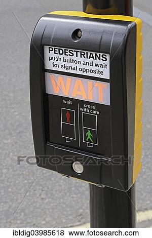 Stock Photo - "Pedestrian crossing control panel, United Kingdom, Europe". Fotosearch