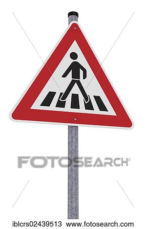 Pedestrian crossing warning sign View Large Photo Image Stock Image - Pedestrian crossing warning sign. Fotosearch