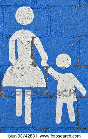 Pedestrian pictogram on a walkway View Large Photo Image Stock Image - Pedestrian pictogram on a walkway. Fotosearch
