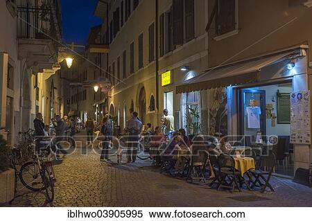 "Pedestrian street in the historic town centre in the evening, Arco, Trentino-Alto Adige, Italy, Europe" View Large Photo Image Stock Photography - "Pedestrian street in the historic town centre in the evening, Arco, Trentino-Alto Adige, Italy, Europe". Fotosearch