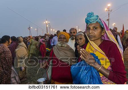"People praying in the early morning, Kumbha Mela mass Hindu pilgrimage, Allahabad, Uttar Pradesh, India, Asia" View Large Photo Image Stock Image - "People praying in the early morning, Kumbha Mela mass Hindu pilgrimage, Allahabad, Uttar Pradesh, India, Asia". Fotosearch