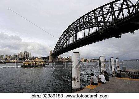 "People watching a passing ferry, Dawes Point, Sydney Harbour Bridge, Sydney, New South Wales, NSW, Australia, Oceania" View Large Photo Image Stock Image - "People watching a passing ferry, Dawes Point, Sydney Harbour Bridge, Sydney, New South Wales, NSW, Australia, Oceania". Fotosearch