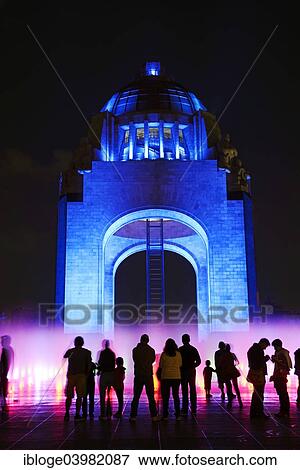 "People watching the light show and fountains in front of the Monument to the Revolution, Monumento a la Revolucion, at night, Mexico City, Federal District, Mexico, North America" View Large Photo Image Stock Photo - "People watching the light show and fountains in front of the Monument to the Revolution, Monumento a la Revolucion, at night, Mexico City, Federal District, Mexico, North America". Fotosearch