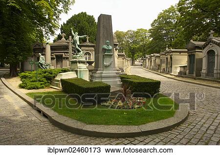 Stock Image - "Pere Lachaise cemetery, Cimetiere du Pere-Lachaise, Paris, France, Europe". Fotosearch
