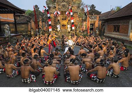 Stock Photography - "Performance of the Balinese Kecak dance, Ubud, Bali, Indonesia, Asia". Fotosearch