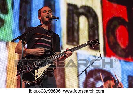 Stock Photograph - "Peter Brugger, singer and frontman of the German band """"Sportfreunde Stiller"""", performing live at """"Energy Stars For Free"""" at Hallenstadion Oerlikon, Zurich, Switzerland, Europe". Fotosearch
