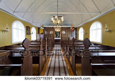 "Pews, famous painting by the painter Samal Joensen-Mikines, Kirkja, Fugloy, Norooyar, Faroe Islands, Denmark, Europe" View Large Photo Image Stock Image - "Pews, famous painting by the painter Samal Joensen-Mikines, Kirkja, Fugloy, Norooyar, Faroe Islands, Denmark, Europe". Fotosearch