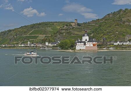 "Pfalzgrafenstein Castle on the Falkenau island or Pfalz Island in the Rhine river and Burg Gutenfels castle, near Kaub, Rhineland-Palatinate, Germany, Europe" View Large Photo Image Picture - "Pfalzgrafenstein Castle on the Falkenau island or Pfalz Island in the Rhine river and Burg Gutenfels castle, near Kaub, Rhineland-Palatinate, Germany, Europe". Fotosearch