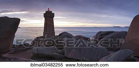 "Phare de Ploumanac'h or Phare de Mean Ruz lighthouse on the Cote de Granit Rose or Pink Granite Coast, Ploumanac’h, Brittany, France, Europe" View Large Photo Image Stock Photography - "Phare de Ploumanac'h or Phare de Mean Ruz lighthouse on the Cote de Granit Rose or Pink Granite Coast, Ploumanac’h, Brittany, France, Europe". Fotosearch