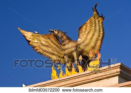 "Phoenix, sculpture on the entrance gate of Muzquiz, Muzquiz, Coahuila, Mexico, North America" View Large Photo Image Stock Image - "Phoenix, sculpture on the entrance gate of Muzquiz, Muzquiz, Coahuila, Mexico, North America". Fotosearch