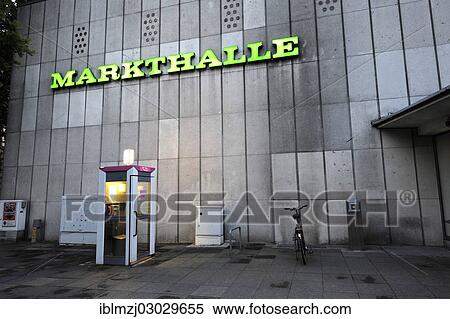 "Phone booth in front of the Markthalle market hall in Hanover, Hannover, Lower Saxony, Germany, Europe" View Large Photo Image Stock Photography - "Phone booth in front of the Markthalle market hall in Hanover, Hannover, Lower Saxony, Germany, Europe". Fotosearch