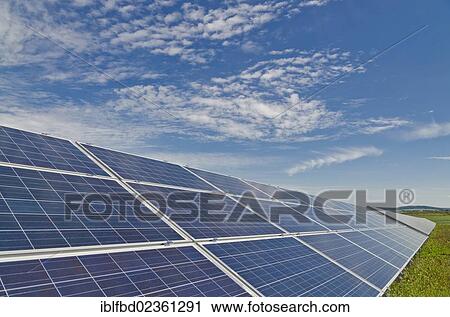 Stock Image - "Photovoltaic power plant, Nentmannsdorf, Saxony, Germany, Europe". Fotosearch