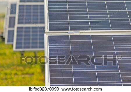 Stock Image - "Photovoltaic power plant, Nentmannsdorf, Saxony, Germany, Europe". Fotosearch