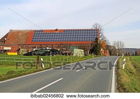 "Photovoltaic system, solar power system on the roof of a farm, country road, Muensterland region, North Rhine-Westphalia, Germany, Europe, PublicGround, Europe" View Large Photo Image Stock Image - "Photovoltaic system, solar power system on the roof of a farm, country road, Muensterland region, North Rhine-Westphalia, Germany, Europe, PublicGround, Europe". Fotosearch