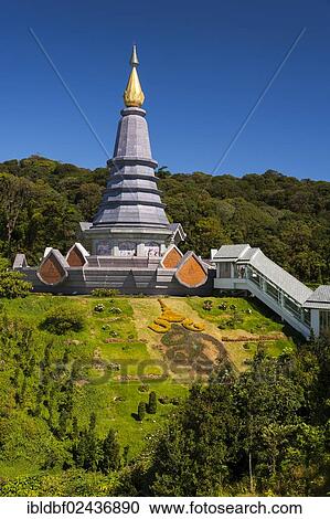 "Phra Mahathat Naphamethinidon temple complex, Chedi of the Queen, Doi Inthanon National Park, Chiang Mai Province, Northern Thailand, Thailand, Asia" View Large Photo Image Stock Image - "Phra Mahathat Naphamethinidon temple complex, Chedi of the Queen, Doi Inthanon National Park, Chiang Mai Province, Northern Thailand, Thailand, Asia". Fotosearch