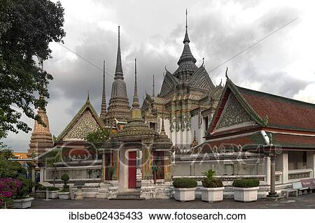 Stock Image - "Phra Mondop, library, Wat Pho, Krung Thep, Bangkok, Thailand, Asia". Fotosearch
