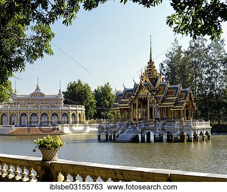 "Phra Thinang Aisawan Thippayat Pavilion, summer palace of the royal family, Bang Pa-In, Ayutthaya Province, Thailand, Asia" View Large Photo Image Stock Image - "Phra Thinang Aisawan Thippayat Pavilion, summer palace of the royal family, Bang Pa-In, Ayutthaya Province, Thailand, Asia". Fotosearch