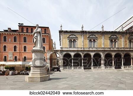 "Piazza dei Signori with statue of Dante Alighieri and the Loggia del Consiglio, Verona, Veneto, Italy, Europe" View Large Photo Image Stock Photo - "Piazza dei Signori with statue of Dante Alighieri and the Loggia del Consiglio, Verona, Veneto, Italy, Europe". Fotosearch