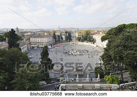 Stock Photo - "Piazza del Popolo square, Rome, Italy, Europe". Fotosearch