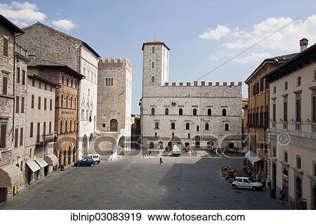 Stock Photo - "Piazza del Popolo square, Todi, Italy, Europe". Fotosearch
