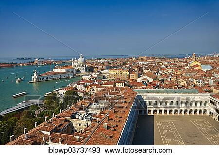 Stock Image - "Piazza San Marco, St Mark's Square, and the roof tops of Venice, Venice, Venezien, Italy, Europe". Fotosearch