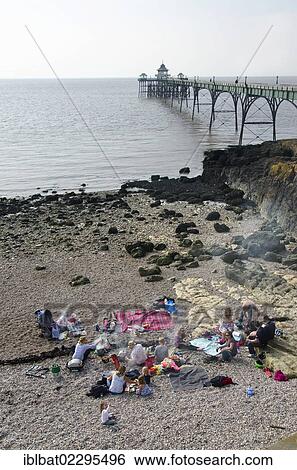"Picnic on the beach, Clevedon Pier, Clevedon, Somerset, England, United Kingdom, Europe" View Large Photo Image Stock Photograph - "Picnic on the beach, Clevedon Pier, Clevedon, Somerset, England, United Kingdom, Europe". Fotosearch