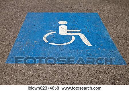 Stock Photo - "Pictogram, disabled parking, Germany, Europe, PublicGround, Europe". Fotosearch