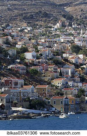 "Picturesque houses in the neo-classical style, Symi, Symi Island, Dodecanese, Greece, Europe" View Large Photo Image Stock Photograph - "Picturesque houses in the neo-classical style, Symi, Symi Island, Dodecanese, Greece, Europe". Fotosearch