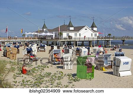Stock Photo - "Pier, Ahlbeck, Usedom Island, Mecklenburg-Western Pomerania, Germany, Europe". Fotosearch
