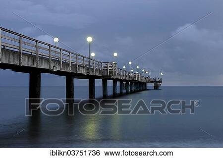 "Pier at dawn, Heiligendamm, Mecklenburg-Western Pomerania, Germany, Europe" View Large Photo Image Stock Photograph - "Pier at dawn, Heiligendamm, Mecklenburg-Western Pomerania, Germany, Europe". Fotosearch