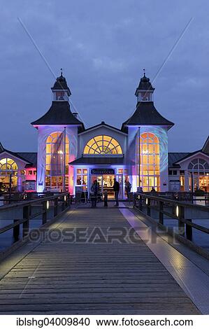 Stock Image - "Pier, Baltic seaside resort Sellin, Rugen, Mecklenburg-Western Pomerania". Fotosearch