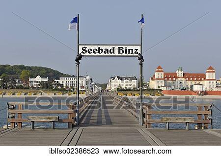 "Pier of the Baltic Sea resort town of Binz, Kurhaus spa hotel at the rear, Ruegen, Mecklenburg-Western Pomerania, Germany, Europe" View Large Photo Image Stock Image - "Pier of the Baltic Sea resort town of Binz, Kurhaus spa hotel at the rear, Ruegen, Mecklenburg-Western Pomerania, Germany, Europe". Fotosearch