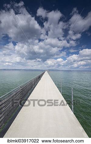 Stock Image - "Pier on Lake Constance, Altnau, Canton of Thurgau, Switzerland, Europe". Fotosearch