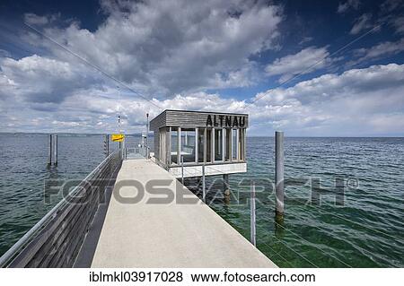 "Pier with shelter at Lake Constance, Altnau, Canton of Thurgau, Switzerland, Europe" View Large Photo Image Stock Photo - "Pier with shelter at Lake Constance, Altnau, Canton of Thurgau, Switzerland, Europe". Fotosearch