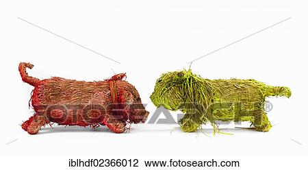 "Piglets, handicraft work from coloured straw" View Large Photo Image Stock Image - "Piglets, handicraft work from coloured straw". Fotosearch