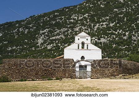 Stock Image - "Pilgrimage church of San Pietro, Baunei, Ogliastra province, Sardinia, Italy, Europe". Fotosearch