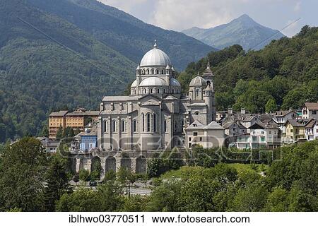Stock Image - "Pilgrimage Church of the Madonna del Sangue, Vigezzo Valley, Province of Verbano-Cusio-Ossola, Piedmont, Italy, Europe". Fotosearch