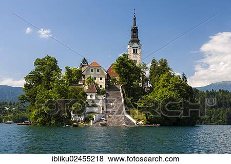 "Pilgrimage island of Blejski otok, Lake Bled, Triglav National Park, Slovenia, Europe" View Large Photo Image Stock Photo - "Pilgrimage island of Blejski otok, Lake Bled, Triglav National Park, Slovenia, Europe". Fotosearch