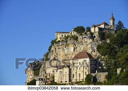 Stock Photo - "Pilgrimage town of Rocamadour, department of Lot, Midi-Pyrenees, France, Europe". Fotosearch