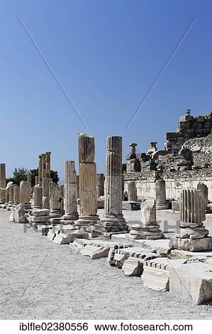 "Pillars alley at the Market Basilica in Ephesus, Ephesos, Efes, Izmir, Turkish Aegean, western Turkey, Turkey, Asia" View Large Photo Image Stock Photograph - "Pillars alley at the Market Basilica in Ephesus, Ephesos, Efes, Izmir, Turkish Aegean, western Turkey, Turkey, Asia". Fotosearch