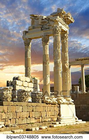 "Pillars of the Greco Roman Temple of Trajan, Pergamon archaeological site, UNESCO World Heritage Site, Bergama, Turkey, Asia" View Large Photo Image Stock Photography - "Pillars of the Greco Roman Temple of Trajan, Pergamon archaeological site, UNESCO World Heritage Site, Bergama, Turkey, Asia". Fotosearch