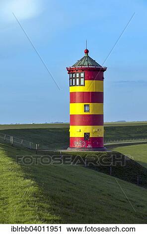 Stock Image - "Pilsum Lighthouse, 1890, Pilsum, Krummhorn, East Frisia, Lower Saxony, Germany, Europe". Fotosearch